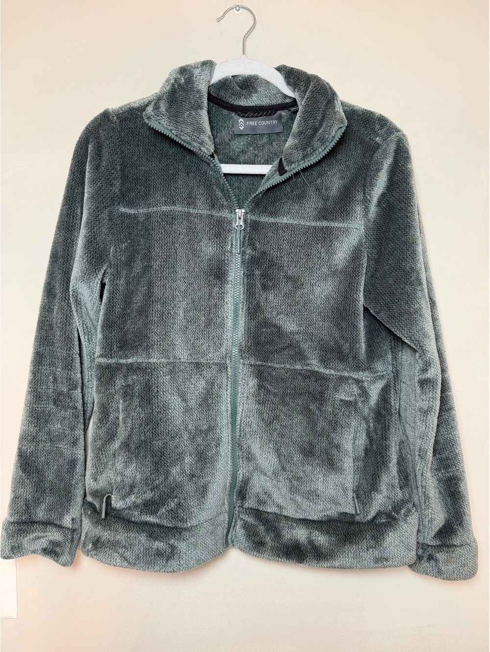 Free Country Women's Butter Pile Fleece Full Zip Jacket, Size Small, Gray